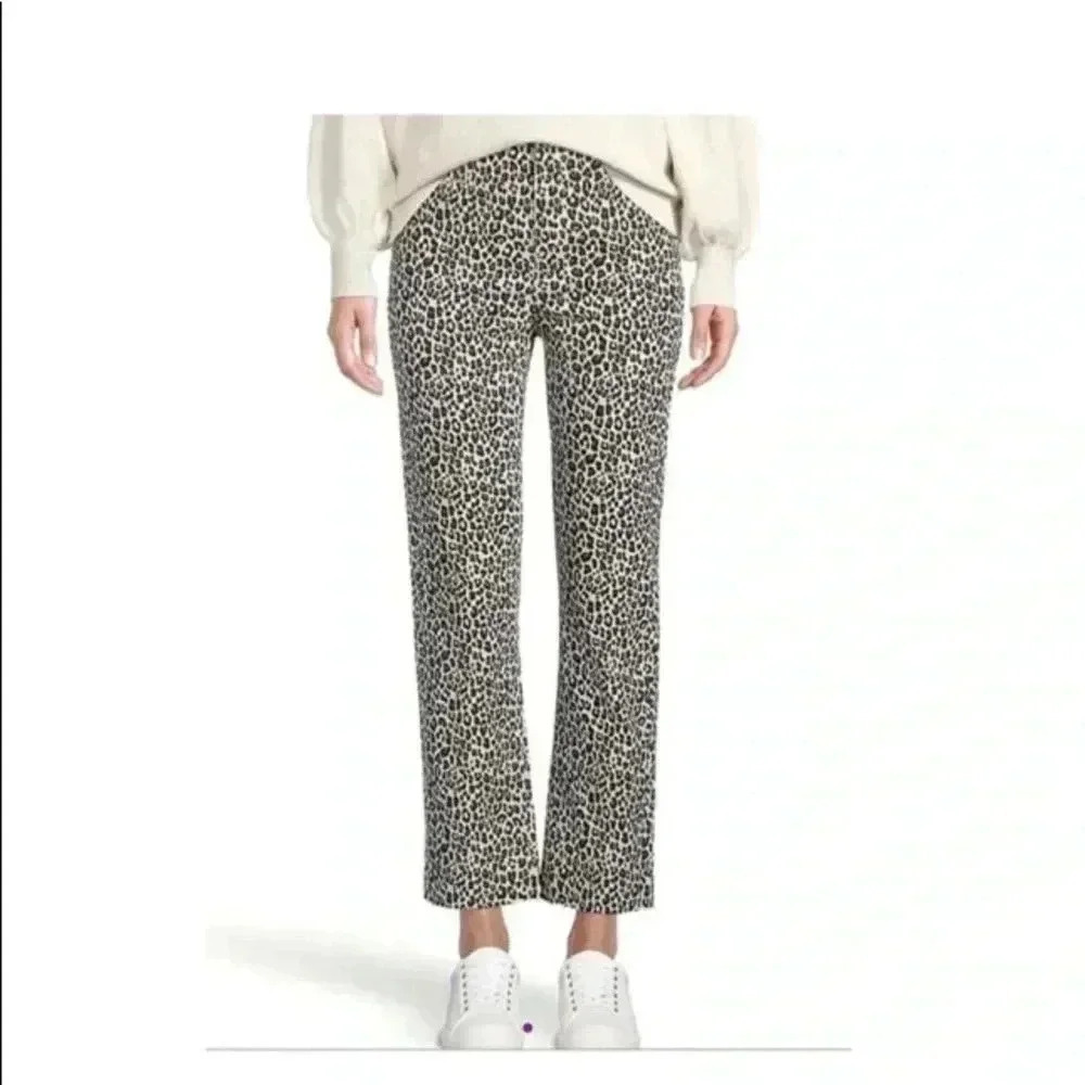 🆕Loft Outlet Black & Muslin Animal Print Curvy
High-Rise Straight-Leg Pants2P🆕
